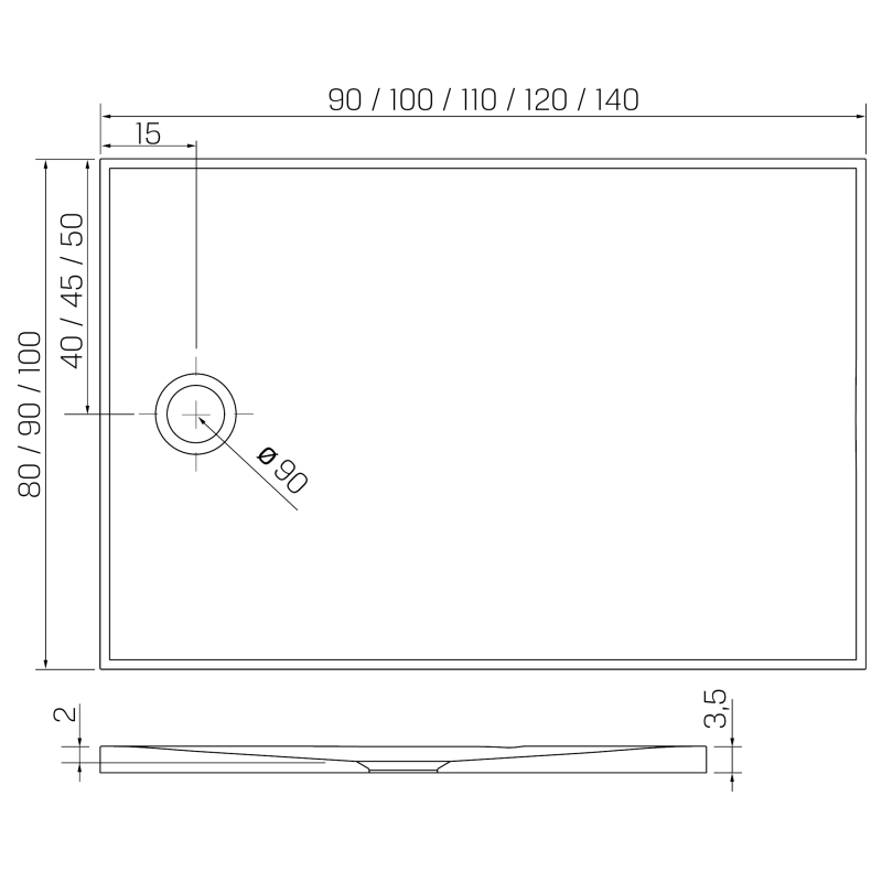 BRODZIK NEX SHADE PROSTOKĄTNY BEŻOWY - STRUKTURA KONGLOMERATOWY 120x90x3,5 BEŻOWY STRUKTURA NEW TRENDY B-0493