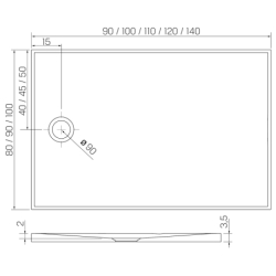BRODZIK NEX SHADE PROSTOKĄTNY BEŻOWY - STRUKTURA KONGLOMERATOWY 140x80x3,5 BEŻOWY STRUKTURA NEW TRENDY B-0495