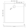 BRODZIK NEX SHADE KWADRATOWY BEŻOWY - STRUKTURA KONGLOMERATOWY 90x90x3,5 BEŻOWY STRUKTURA NEW TRENDY B-0485
