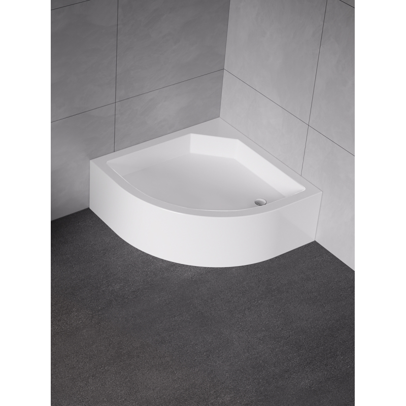 OBUDOWA ANGUS/ARTUS PÓŁOKRĄGŁY BIAŁY AKRYLOWY 80x80x25 BIAŁY  NEW TRENDY O-0144