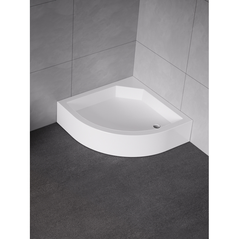 OBUDOWA ARTUS PÓŁOKRĄGŁY BIAŁY AKRYLOWY 80x80x17 BIAŁY   NEW TRENDY O-0142