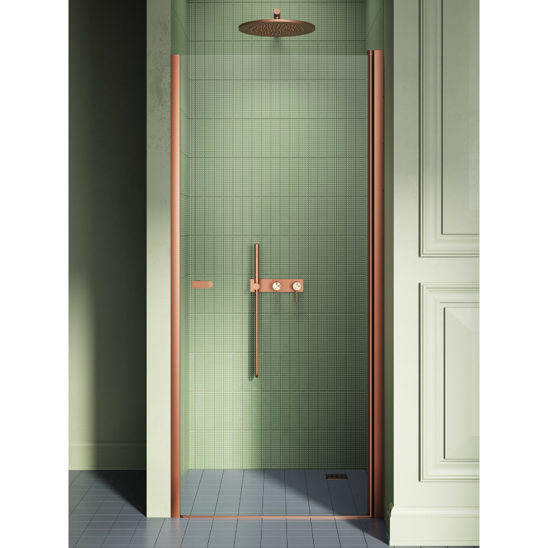 DRZWI WNĘKOWE NEW SOLEO COPPER BRUSHED 1D U 80x195 CZYSTE 6mm POWŁOKA COPPER SZCZOTKOWANY NEW TRENDY D-0490A