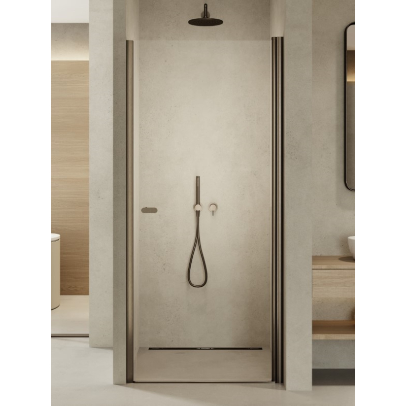 DRZWI WNĘKOWE NEW SOLEO GUNMETAL BRUSHED 1D U 70x195 CZYSTE 6mm POWŁOKA GUNMETAL SZCZOTKOWANY NEW TRENDY D-0528A