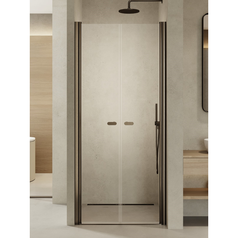 DRZWI WNĘKOWE NEW SOLEO GUNMETAL BRUSHED 2D U 80x195 CZYSTE 6mm POWŁOKA GUNMETAL SZCZOTKOWANY NEW TRENDY D-0533A