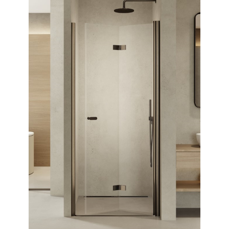 NZ2 DRZWI WNĘKOWE NEW SOLEO GUNMETAL BRUSHED 1D L 70x195 CZYSTE 6mm POWŁOKA GUNMETAL SZCZOTKOWANY NEW TRENDY D-0538A