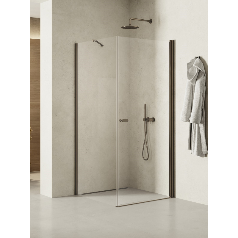 NZ2 KABINA NEW SOLEO GUNMETAL BRUSHED 1D PROSTOKĄTNA U 90x70x195 CZYSTE 6mm POWŁOKA GUNMETAL SZCZOTKOWANY NEW TRENDY K-2137-WP
