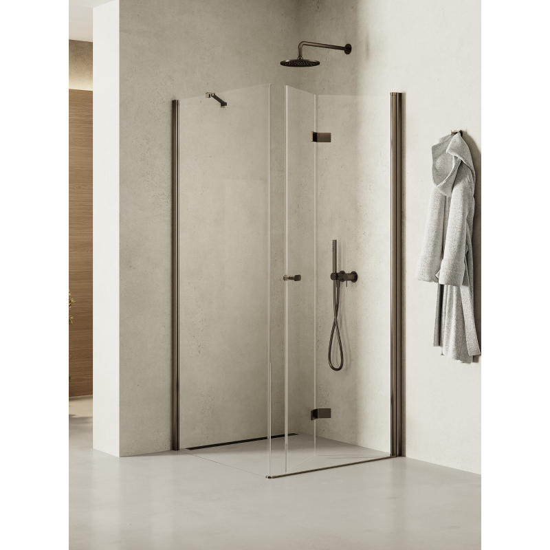 NZ2 KABINA NEW SOLEO GUNMETAL BRUSHED 1D PROSTOKĄTNA L 100x110x195 CZYSTE 6mm POWŁOKA GUNMETAL SZCZOTKOWANY NEW TRENDY K-2215