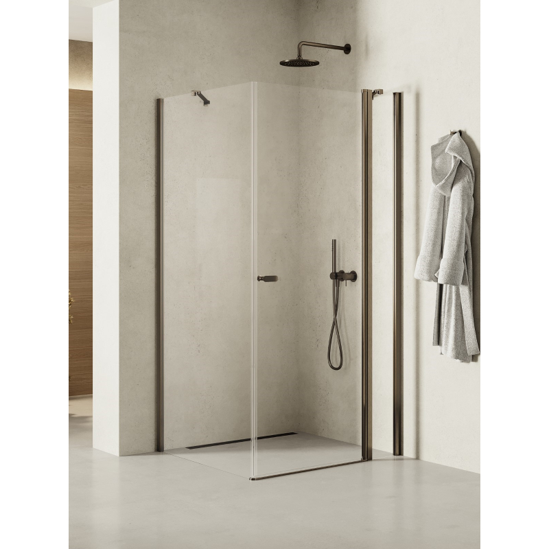 KABINA NEW SOLEO GUNMETAL BRUSHED 1D PROSTOKĄTNA U 120x100x195 CZYSTE 6mm POWŁOKA GUNMETAL SZCZOTKOWANY NEW TRENDY K-2170