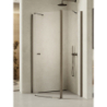 NZ2 KABINA NEW SOLEO GUNMETAL BRUSHED 1D PIĘCIOKĄTNA ASYMETRYCZNA U 100x80x195 CZYSTE 6mm POWŁOKA NEW TRENDY K-1709
