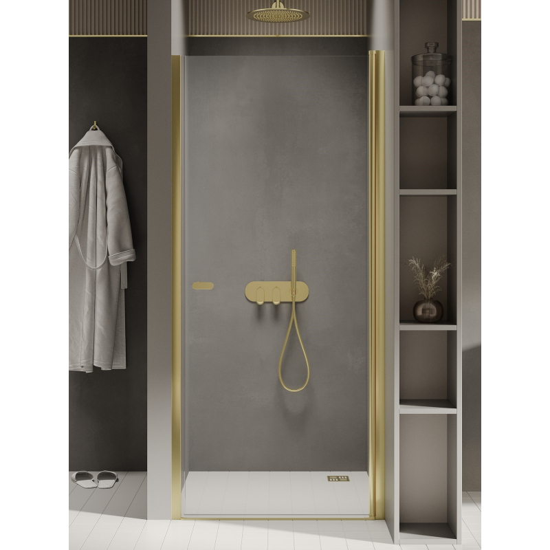 DRZWI WNĘKOWE NEW SOLEO LIGHT GOLD 1D U 100x195 CZYSTE 6mm POWŁOKA LIGHT GOLD POŁYSK NEW TRENDY D-0453A