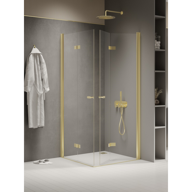 NZ2 KABINA NEW SOLEO LIGHT GOLD 2D PROSTOKĄTNA  70x80x195 CZYSTE 6mm POWŁOKA LIGHT GOLD POŁYSK NEW TRENDY K-1944