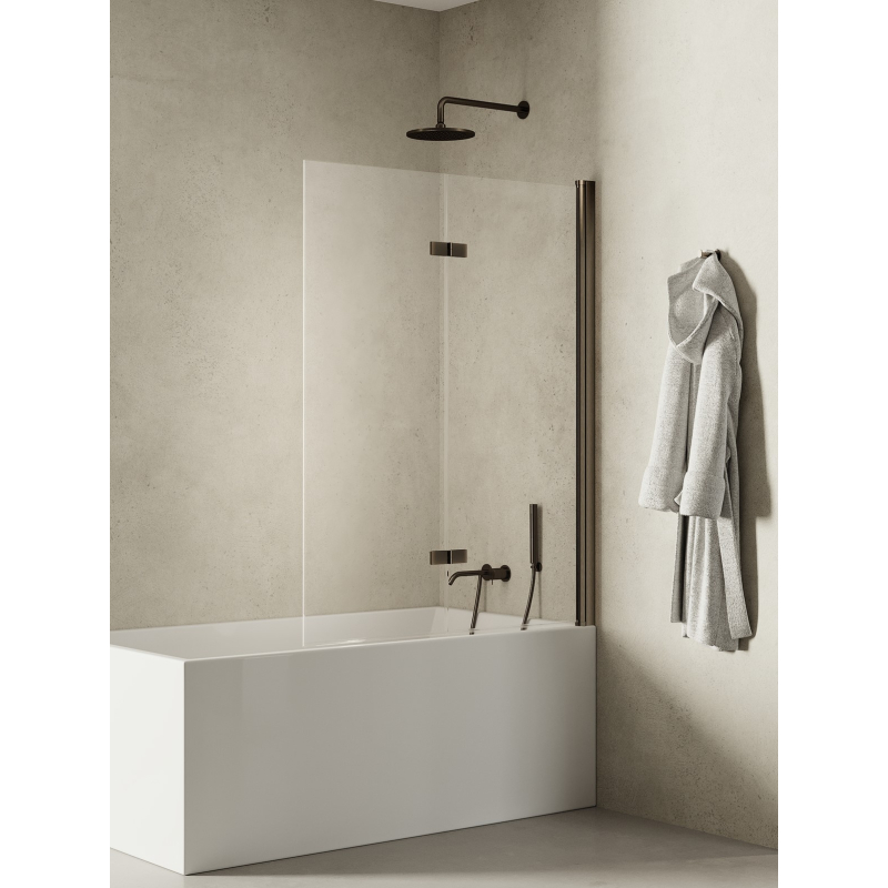 PARAWAN NAWANNOWY NEW SOLEO GUNMETAL BRUSHED L 120x140 CZYSTE 6mm POWŁOKA GUNMETAL SZCZOTKOWANY NEW TRENDY P-0143