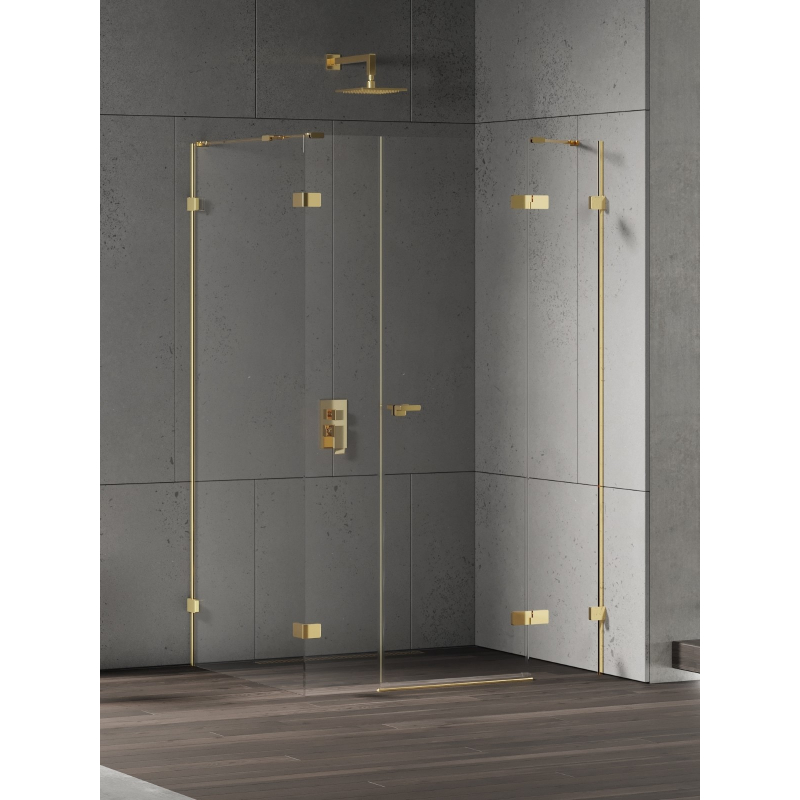 NZ4 KABINA EVENTA GOLD SHINE 1D PROSTOKĄTNA P 130x90x200 CZYSTE 8mm POWŁOKA GOLD SHINE POŁYSK NEW TRENDY EXK-4783