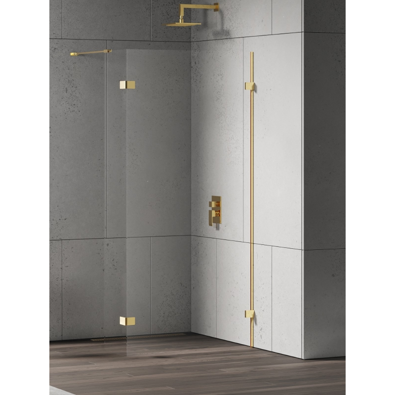 KABINA EVENTA GOLD SHINE ŚCIANKA U 80x200 CZYSTE 8mm POWŁOKA GOLD SHINE POŁYSK NEW TRENDY EXK-4851