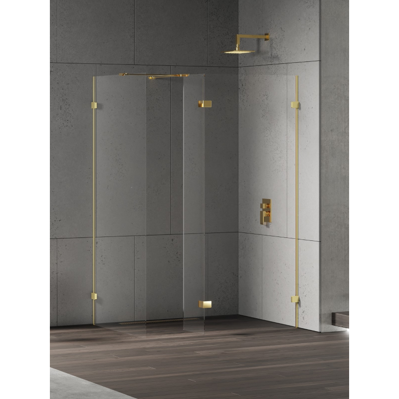 NZ4 KABINA EVENTA GOLD SHINE ŚCIANKA U 110x200 CZYSTE 8mm POWŁOKA GOLD SHINE POŁYSK NEW TRENDY EXK-4889