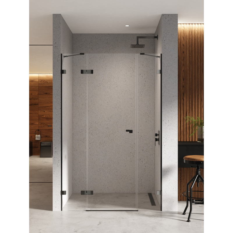 NZ4 DRZWI WNĘKOWE EVENTA BLACK CHROME 1D L 110x200 CZYSTE 8mm POWŁOKA BLACK CHROME POŁYSK NEW TRENDY EXK-6137