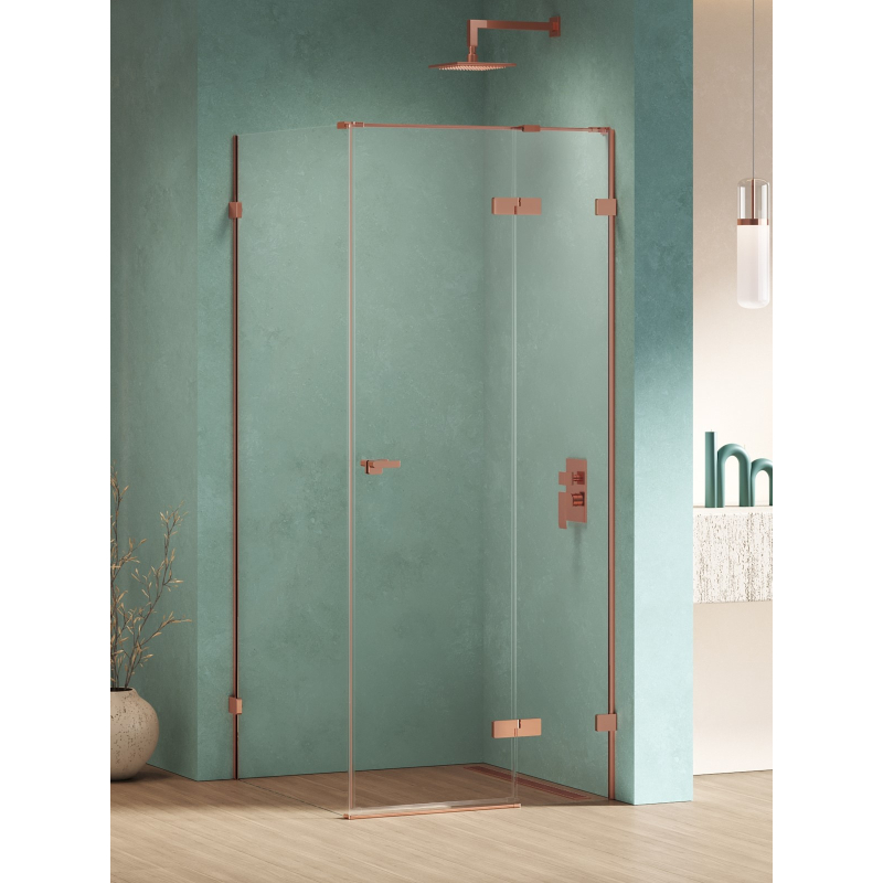 KABINA EVENTA COPPER SHINE 1D KWADRATOWA L 90x90x200 CZYSTE 8mm POWŁOKA COPPER POŁYSK NEW TRENDY EXK-6378
