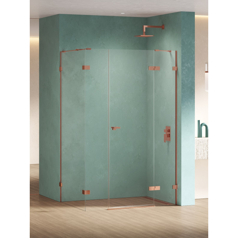 NZ4 KABINA EVENTA COPPER SHINE 1D PROSTOKĄTNA P 150x90x200 CZYSTE 8mm POWŁOKA COPPER POŁYSK NEW TRENDY EXK-6466