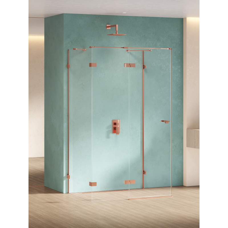 NZ4 KABINA EVENTA COPPER SHINE 1D PROSTOKĄTNA L 150x100x200 CZYSTE 8mm POWŁOKA COPPER POŁYSK NEW TRENDY EXK-6471