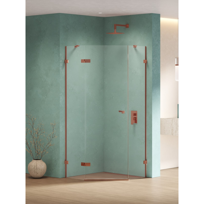 KABINA EVENTA COPPER SHINE 1D PIĘCIOKĄTNA P 90x90x200 CZYSTE 8mm POWŁOKA COPPER POŁYSK NEW TRENDY EXK-6516