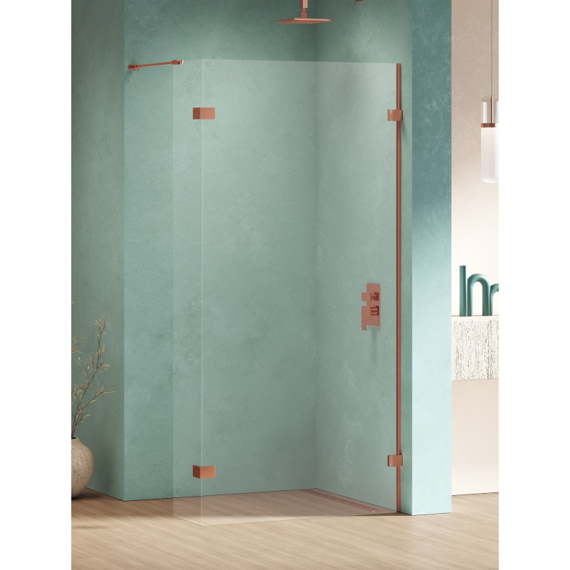 NZ4 KABINA EVENTA COPPER SHINE ŚCIANKA U 110x200 CZYSTE 8mm POWŁOKA COPPER POŁYSK NEW TRENDY EXK-6536