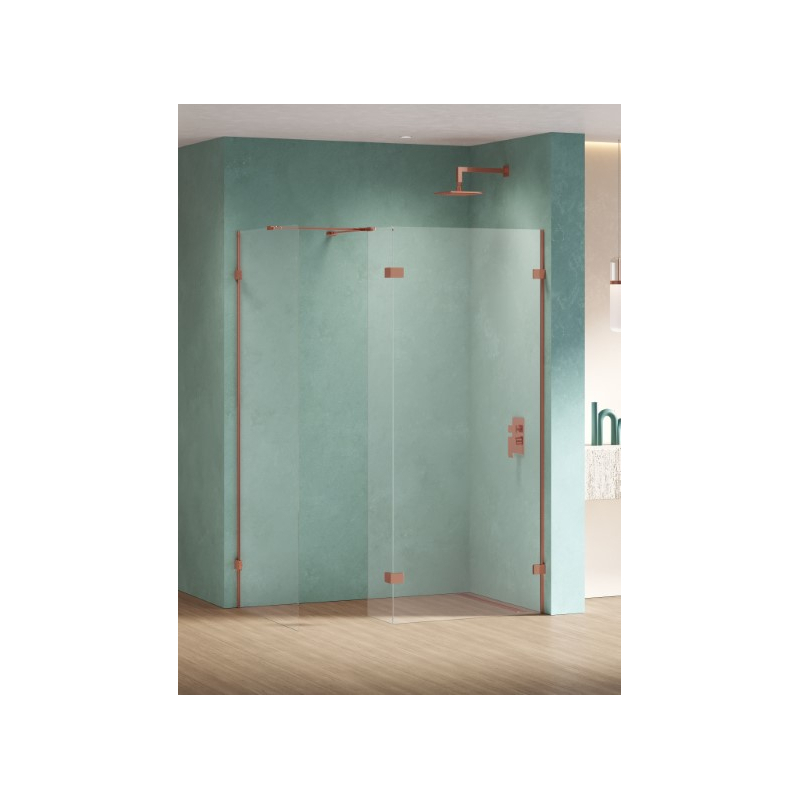 NZ4 KABINA EVENTA COPPER SHINE ŚCIANKA U 80x200 CZYSTE 8mm POWŁOKA COPPER POŁYSK NEW TRENDY EXK-6546