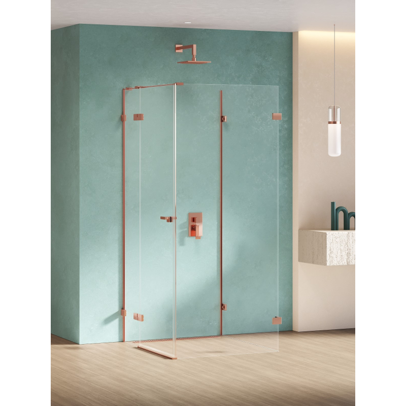 KABINA EVENTA COPPER SHINE 1D PROSTOKĄTNA PRZYŚCIENNA L 100x90x200 CZYSTE 8mm POWŁOKA COPPER POŁYSK NEW TRENDY EXK-6507