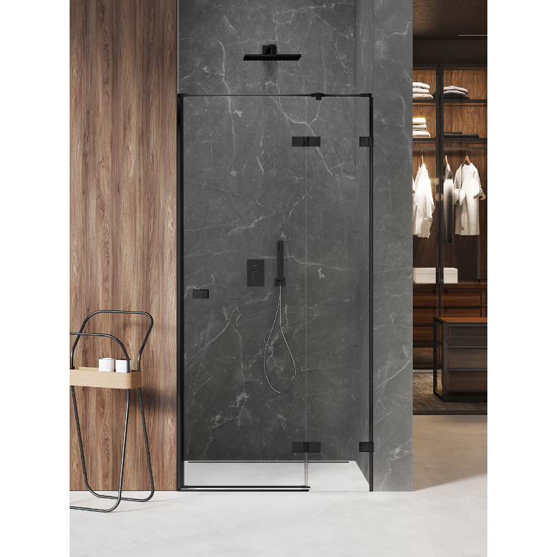 DRZWI WNĘKOWE AVEXA BLACK XR 1D L 120x200 CZYSTE 6mm POWŁOKA CZARNY MAT/RADEŁKO NEW TRENDY EXK-6843