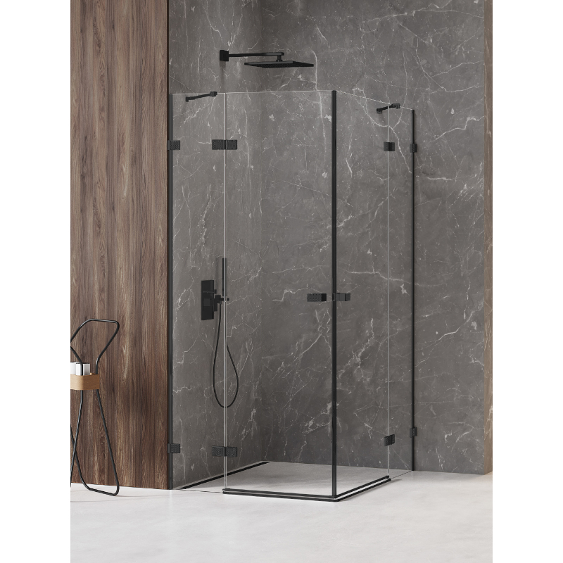 KABINA AVEXA BLACK XR 2D PROSTOKĄTNA 120x110x200 CZYSTE 6mm POWŁOKA CZARNY MAT/RADEŁKO NEW TRENDY EXK-6933