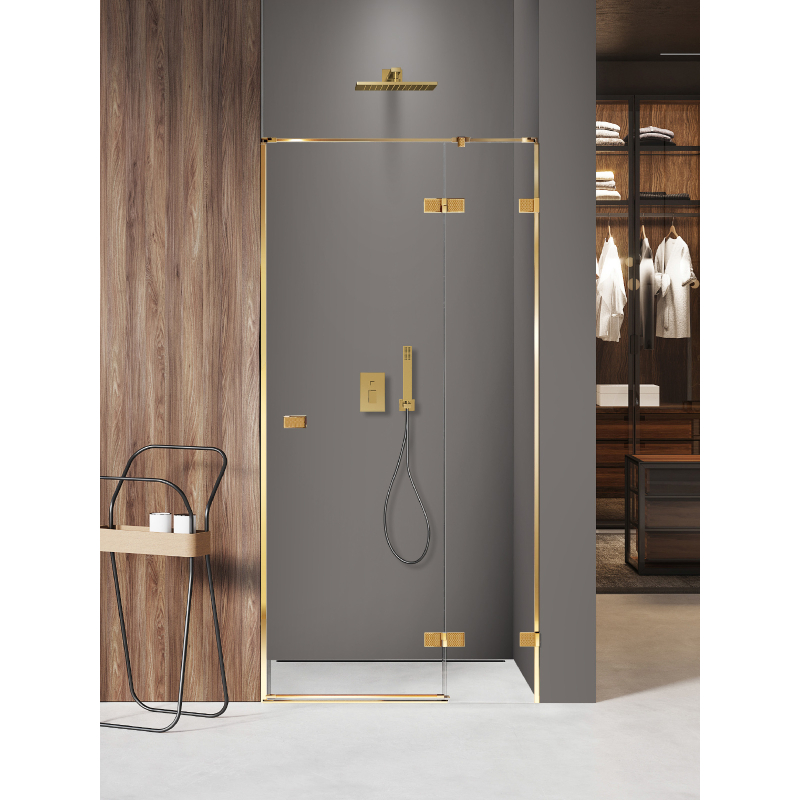 NZ2 DRZWI WNĘKOWE AVEXA GOLD SHINE XR 1D L 130x200 CZYSTE 6mm POWŁOKA GOLD SHINE POŁYSK/RADEŁKO NEW TRENDY EXK-6746