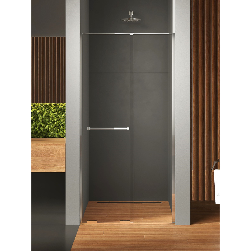 NZ4 DRZWI WNĘKOWE SMART 1D U 170x200 CZYSTE 8mm POWŁOKA ,RELING CHROM POŁYSK NEW TRENDY EXK-6584