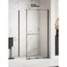KABINA SMART BLACK 1D PROSTOKĄTNA U 130x80x200 CZYSTE 8mm POWŁOKA RELING CZARNY MAT NEW TRENDY EXK-6654