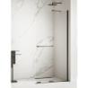 KABINA SMART BLACK 1D WALK-IN U 100x200 CZYSTE 8mm POWŁOKA RELING CZARNY MAT NEW TRENDY EXK-6676