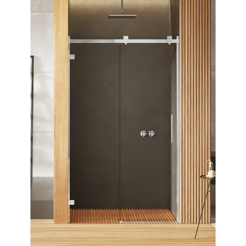 NZ4 DRZWI WNĘKOWE SOFTI X 1D L 180x200 CZYSTE 8mm POWŁOKA CHROM POŁYSK NEW TRENDY EXK-5264