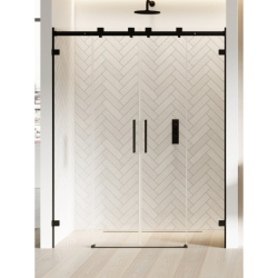 NZ4 DRZWI WNĘKOWE SOFTI X BLACK 2D U 170x200 CZYSTE 8mm POWŁOKA CZARNY MAT NEW TRENDY EXK-5373