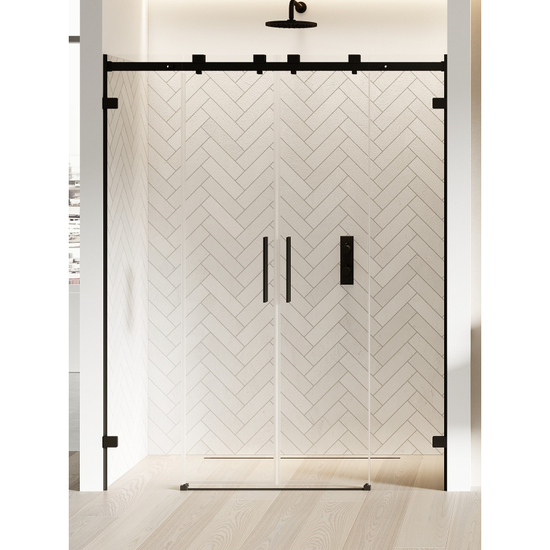 NZ4 DRZWI WNĘKOWE SOFTI X BLACK 2D U 170x200 CZYSTE 8mm POWŁOKA CZARNY MAT NEW TRENDY EXK-5373