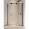 NZ4 KABINA SOFTI X BLACK 1D PROSTOKĄTNA P 130x80x200 CZYSTE 8mm POWŁOKA CZARNY MAT NEW TRENDY EXK-5406