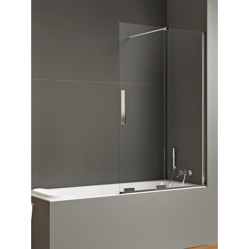 PARAWAN NAWANNOWY SMART 1D U 100x150 CZYSTE 8mm POWŁOKA CHROM POŁYSK NEW TRENDY EXK-4096-WU