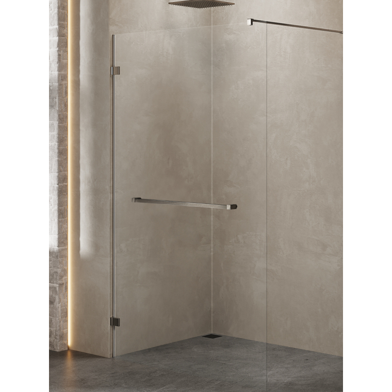NZ4 KABINA AVEXA GUNMETAL BRUSHED WALK-IN  50x200 CZYSTE 8mm POWŁOKA WIESZAK GUNMETAL SZCZOTKOWANY NEW TRENDY EXK-7120