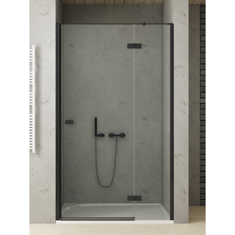 NZ2 DRZWI WNĘKOWE REFLEXA BLACK 1D P 120x200 CZYSTE 6mm POWŁOKA CZARNY MAT NEW TRENDY EXK-4907