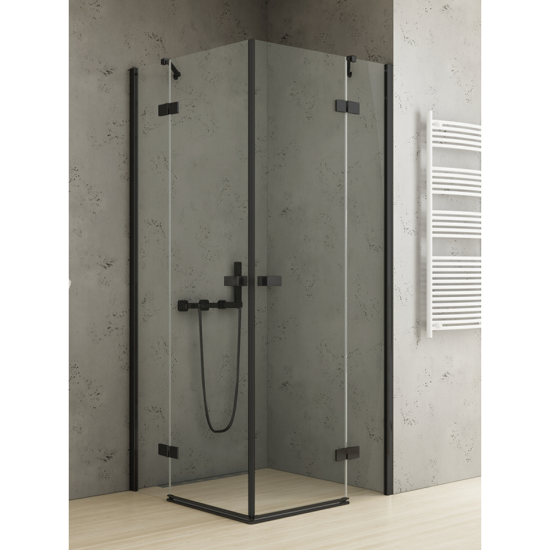 NZ2 KABINA REFLEXA BLACK 2D PROSTOKĄTNA  110x110x200 CZYSTE 6mm POWŁOKA CZARNY MAT NEW TRENDY EXK-4990