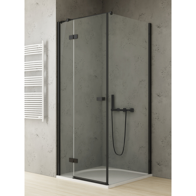 NZ2 KABINA REFLEXA BLACK 1D PROSTOKĄTNA L 110x120x200 CZYSTE 6mm POWŁOKA CZARNY MAT NEW TRENDY EXK-4958