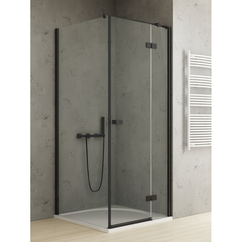 NZ2 KABINA REFLEXA BLACK 1D KWADRATOWA P 110x110x200 CZYSTE 6mm POWŁOKA CZARNY MAT NEW TRENDY EXK-4957