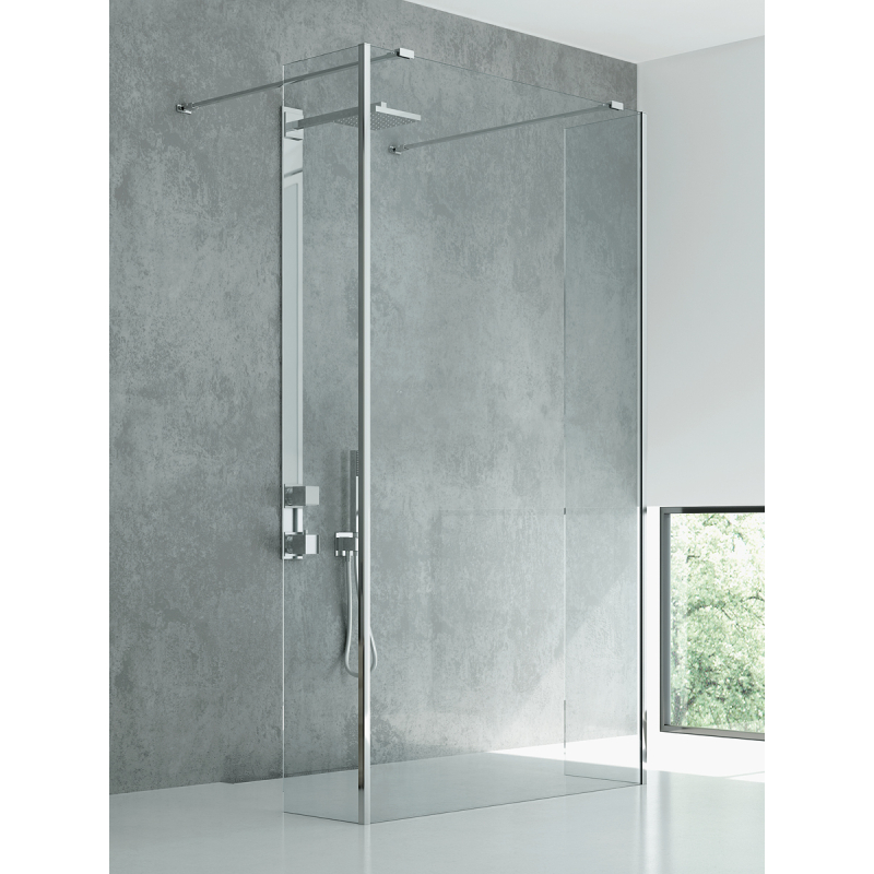 NZ2 KABINA NEW MODUS ŚCIANKA U 140x200 CZYSTE 8mm POWŁOKA CHROM POŁYSK NEW TRENDY EXK-5503