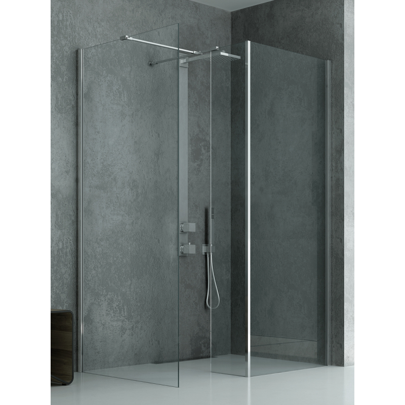 KABINA NEW MODUS ŚCIANKA U 80x200 CZYSTE 8mm POWŁOKA CHROM POŁYSK NEW TRENDY EXK-5510