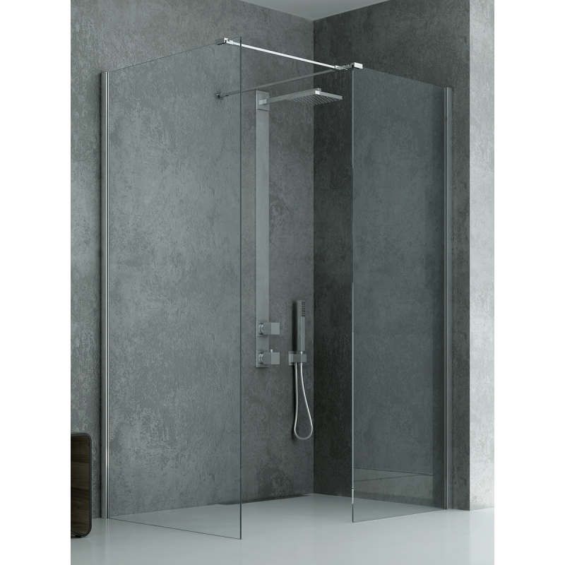 KABINA NEW MODUS WALK-IN U 130x100x200 CZYSTE 8mm POWŁOKA CHROM POŁYSK NEW TRENDY EXK-5524
