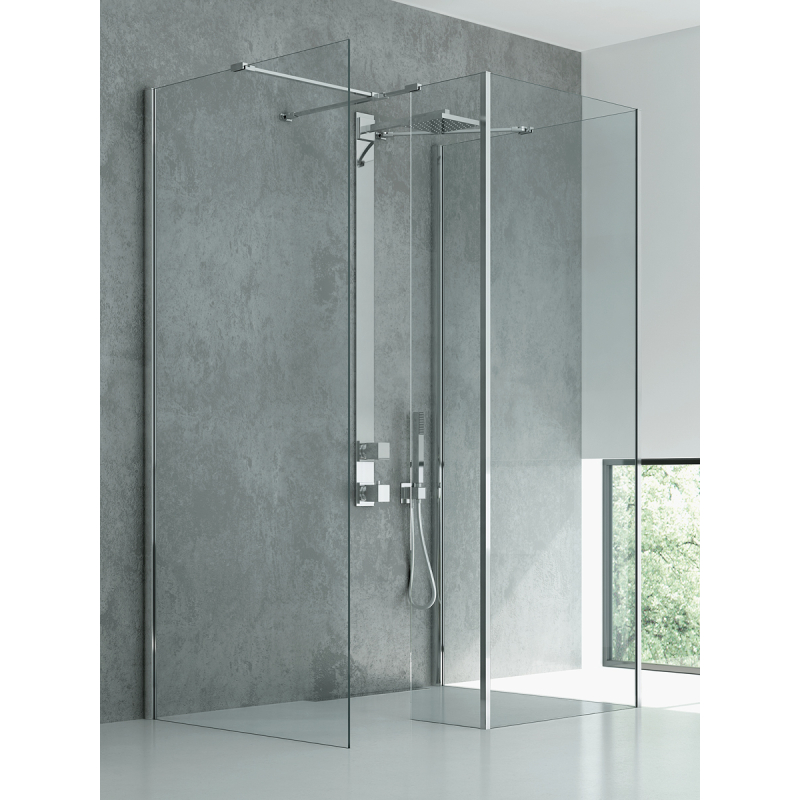 KABINA NEW MODUS ŚCIANKA U 80x200 CZYSTE 8mm POWŁOKA CHROM POŁYSK NEW TRENDY EXK-5530