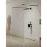 KABINA NEW MODUS BLACK WALK-IN  100x200 CZYSTE 8mm POWŁOKA CZARNY MAT NEW TRENDY EXK-5601