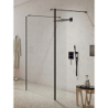 KABINA NEW MODUS BLACK WALK-IN  100x200 CZYSTE 8mm POWŁOKA CZARNY MAT NEW TRENDY EXK-5606