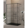 KABINA NEW MODUS BLACK ŚCIANKA U 80x200 CZYSTE 8mm POWŁOKA WZÓR KRATKA CZARNY MAT NEW TRENDY EXK-5573